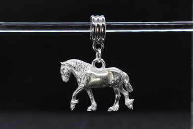 Shire Horse Bracelet Charm Pewter