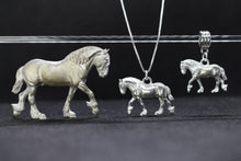 Load image into Gallery viewer, Shire Horse Bracelet Charm Pewter